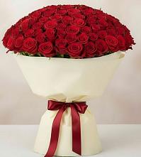 Букет 101 Красная роза Милано в Великий двор