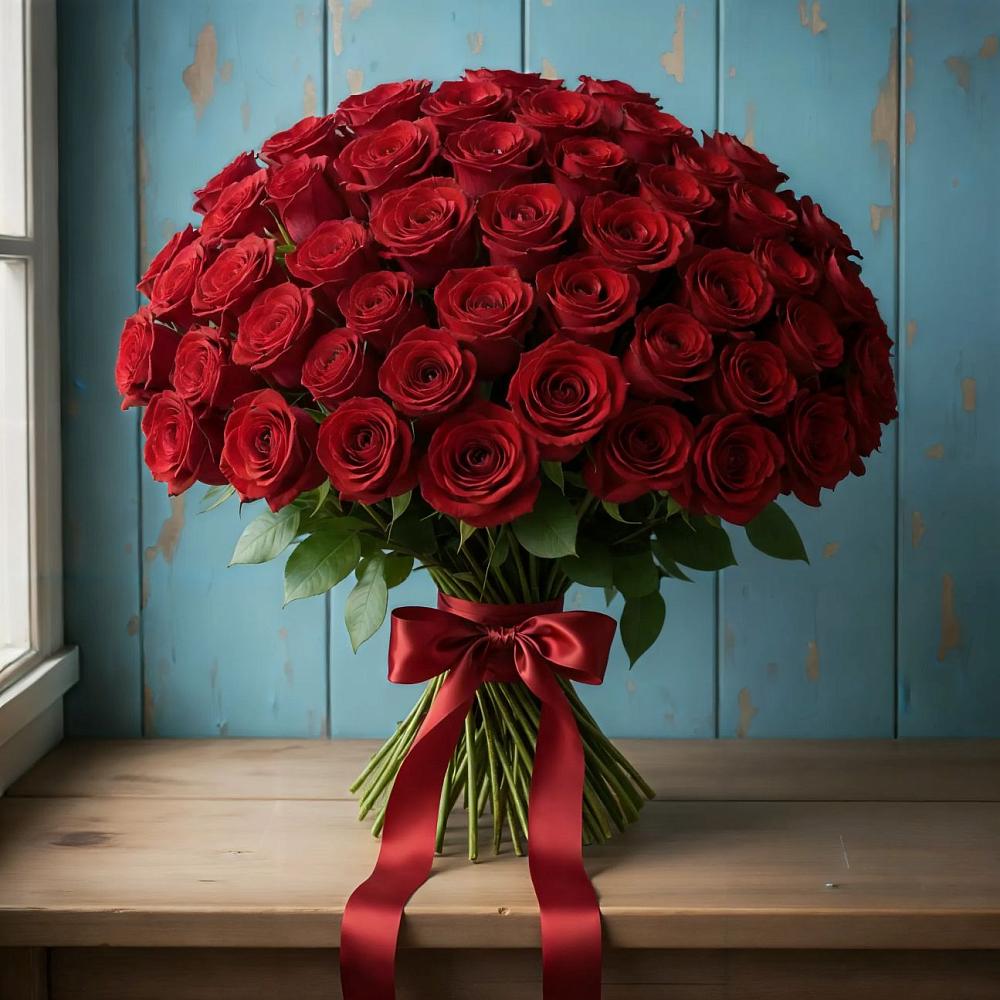 Букет Красные розы Блэк Меджик в Великий двор