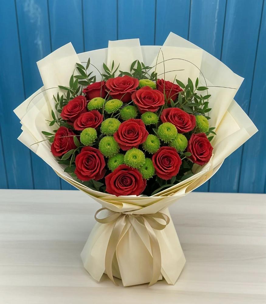 Букет цветов из: Розы и Хризантемы в Великий двор